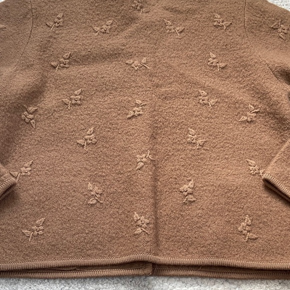 Vintage Wool Button Front Cardigan with Floral Details - Picture 11 of 11